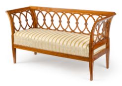 A SOUTH GERMAN BIEDERMEIER WALNUT BENCH