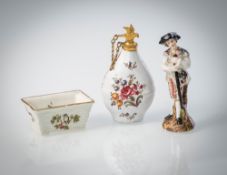 Miniaturfigur, Emaille-Flacon und Saliere
