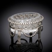 A NEOCLASSICAL GERMAN OPENWORK SILVER SALT CELLAR