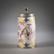 A GERMAN FAIENCE TANKARD WITH BAPTISM OF CHRIST