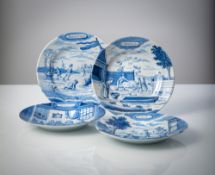 A SERIES OF FOUR DELFT FAIENCE MONTH PLATES