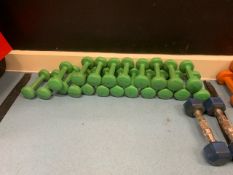 Group Of 21 1KG Reebok Dumbbells