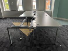White Wooden Top Desk With Metal Frame
