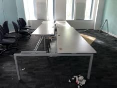 White Wooden Top Desk With Metal Frame