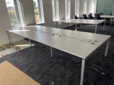White Wooden Top Desk With Metal Frame