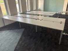 White Wooden Top Desk With Metal Frame