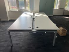 White Wooden Top Desk With Metal Frame