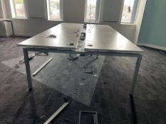 White Wooden Top Desk With Metal Frame