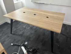 Wooden Top Metal Base Table, No Reserve
