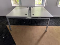 White Wooden Top Desk With Metal Frame, No Reserve