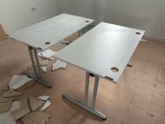 Pair Of Straight Grey Desks, No Reserve