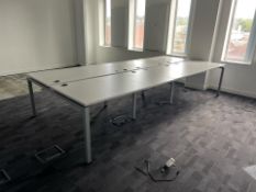 White Wooden Top Desk With Metal Frame
