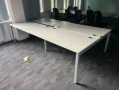 White Wooden Top Desk With Metal Frame
