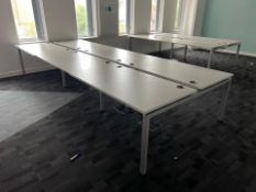 White Wooden Top Desk With Metal Frame
