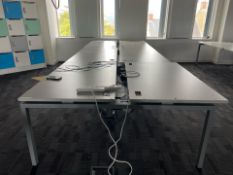 White Wooden Top Desk With Metal Frame