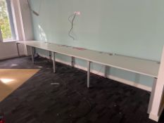 White Wooden Top Desk With Metal Frame