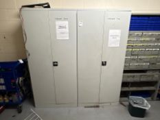 Metal Storage Cupboards & Contents x2
