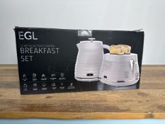 EGL Breakfast Set Grey 1.7L Kettle and 2 Slice Toaster Set