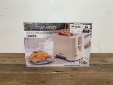 Daewoo 2 Slice Cream Plastic Toaster
