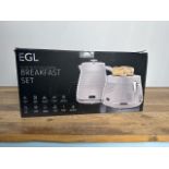 EGL Breakfast Set Grey 1.7L Kettle and 2 Slice Toaster Set