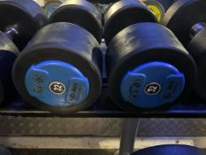 Pair Of 32kg Hammer Strength Dumbbells