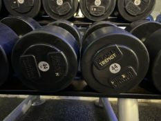 Pair Of 44kg Hammer Strength Dumbbells