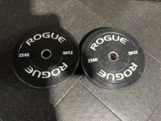 Pair Of Rubber 25kg Rogue Weight Plates