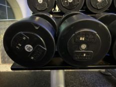 Pair Of 50kg Hammer Strength Dumbbells