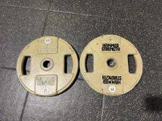 Pair Of Rubber 25kg Hammer Strength Weight Plates