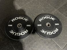 Pair Of Rubber 15kg Rogue Weight Plates