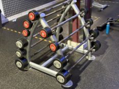 Silver Metal Barbell Stand