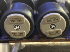 Pair Of 24kg Hammer Strength Dumbbells