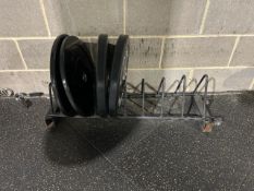 Black Metal Weight Plate Rack