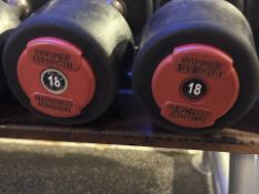 Pair Of 18kg Hammer Strength Dumbbells