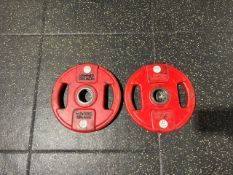 Pair Of Rubber 10kg Hammer Strength Weight Plates