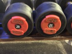 Pair Of 20kg Hammer Strength Dumbbells
