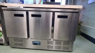 Polar G-Series Triple Door Counter Fridge 368Ltr