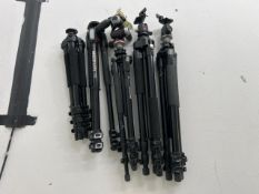 Assorted Manfrotto Tripods With Various Heads And Quick-Release Mechanisms x5 - No Reserve