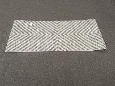 Andrea Grey Cross 80cm x 200cm Rug - No Reserve