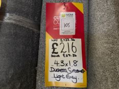 Carpet Remnant 4.3m x 1.8m Duchess Supreme Light Grey - No Reserve