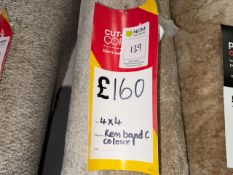 Carpet Remnant Band C Colour 1 Beige 4m x 4m - No Reserve