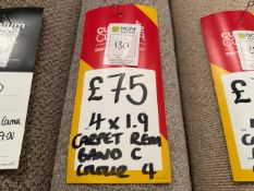 Carpet Remnant Band C Colour 4 Beige 1.9m x 4m - No Reserve