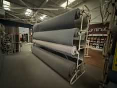 Double Sided Carpet Display Stand With 8 Rolls Of Carpet - No Reserve