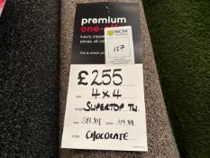 Carpet Remnant Supertop TW Chocolate 4m x 4m - No Reserve