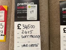 Carpet Remnant Soft Melody Sand Castle 2.4m x 5m - No Reserve