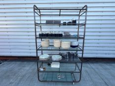 Metal Shelving Unit With Glass Shelves, No Reserve