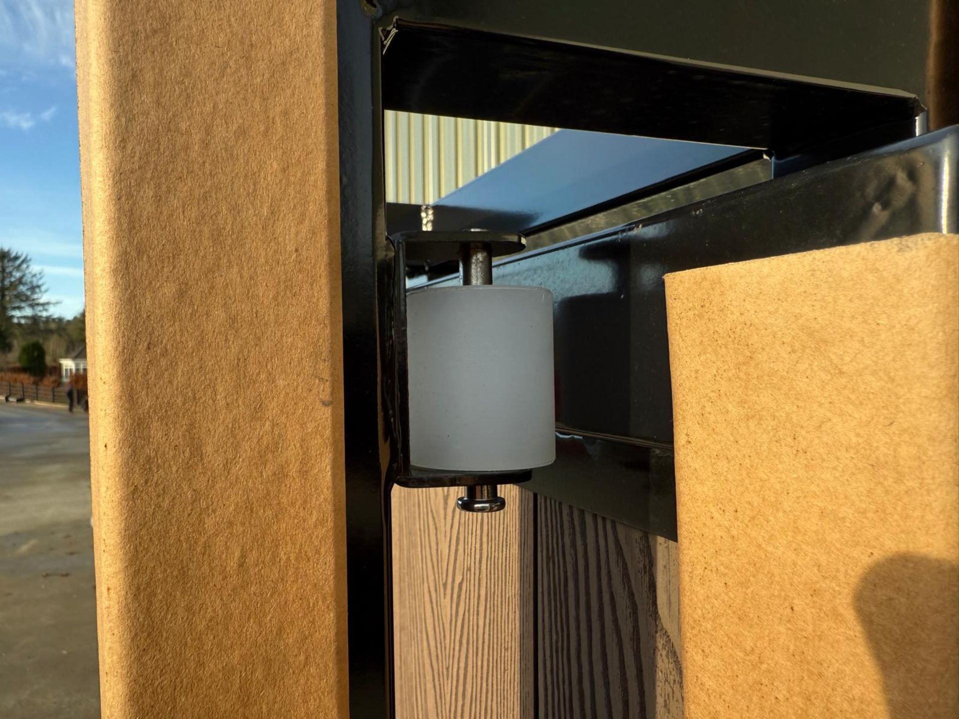 Unused 13ft Electric Sliding Cantilever Gates, Composite Finish (COFFEE) with Motor and Remotes - Image 10 of 13