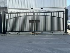 Unused 17ft Bi-Parting Iron Gates with Posts
