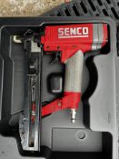 3 x Senco Pneumatic Staple Guns with Carry Cases, Manuals, Accessories & 6m Retractable Hose Reels