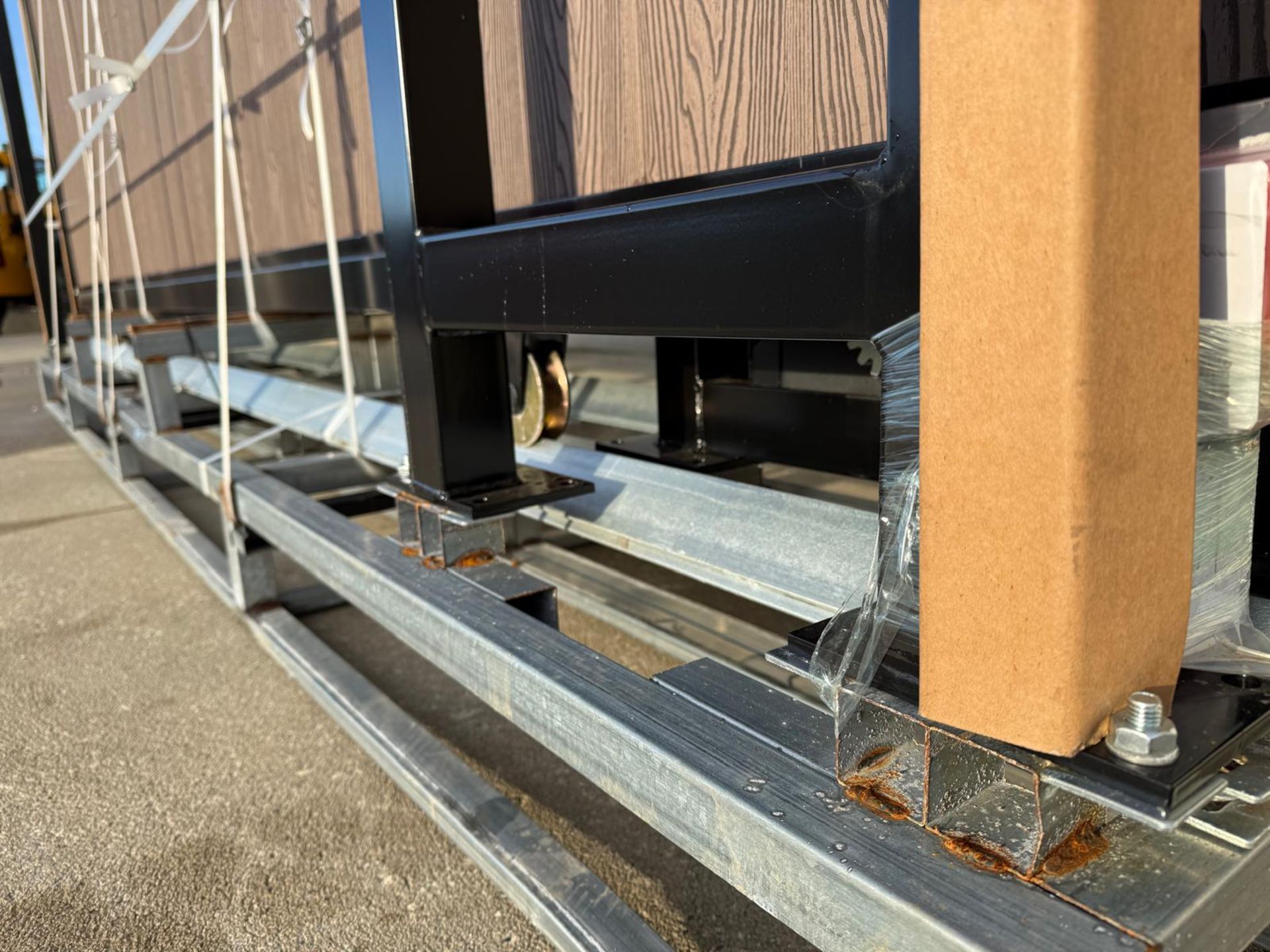 Unused 13ft Electric Sliding Cantilever Gates, Composite Finish (COFFEE) with Motor and Remotes - Image 12 of 13